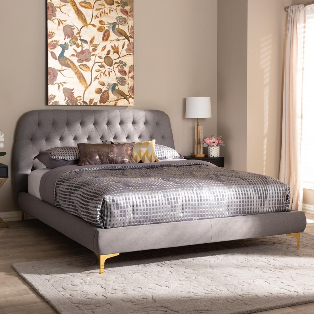 Indigo Light Grey King Platform Bed - living-essentials